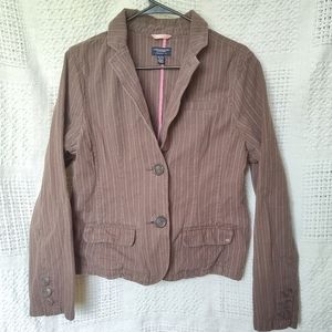 American Eagle Outfitters Blazer Women's Size XL Brown, Pink Pinstripe